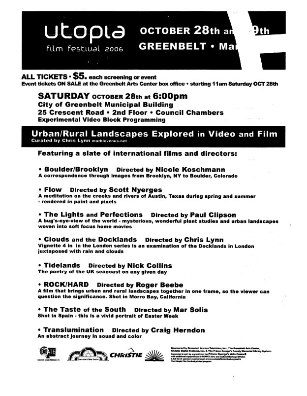 2006 Oct 28 Utopia Urban_Rural 2 Flyer