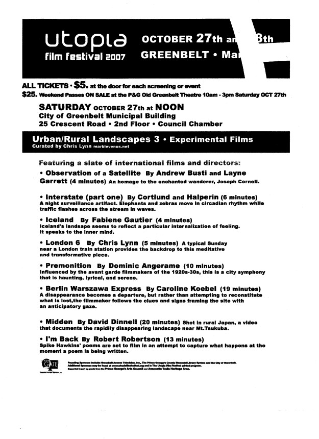 2007 Oct 27 Utopia Urban_Rural 3 Flyer